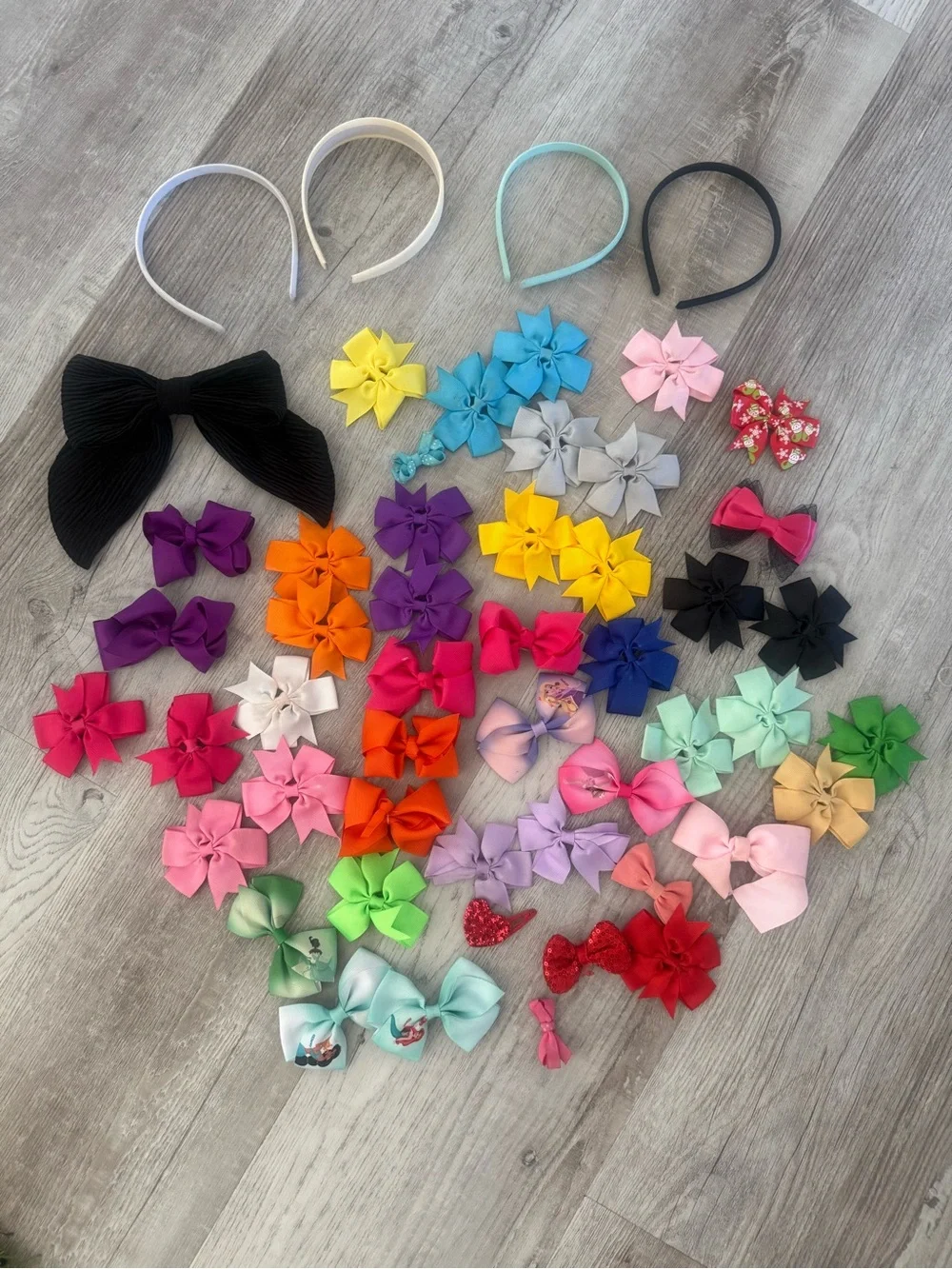 Assorted Kids Hair Bows and Headbands - Multicolor Set